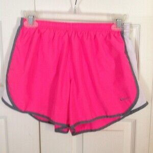 NIKE DRI-FIT Girl's X-Large Running Workout Athletic Shorts Pink Gray Athleisure